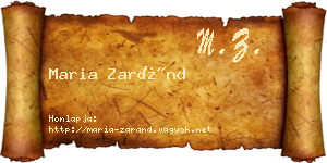 Maria Zaránd névjegykártya